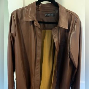 Brown Faux Leather Jacket